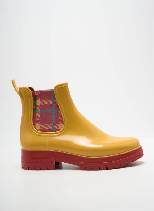 Bottines/boots tissage satiné talon de 4 à 6cm jaune MEDUSE femme
