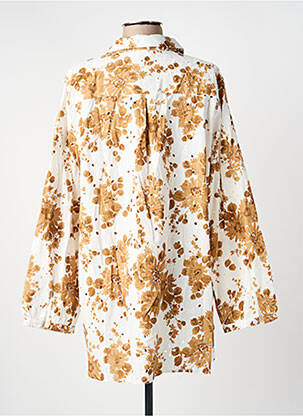 Chemisier imprimé fantaisie manches longues marron NOUGAT femme