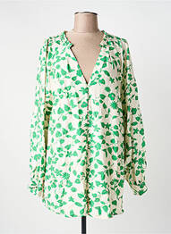 Chemisier imprimé fantaisie manches longues vert NOUGAT femme
