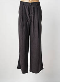 Pantalon droit fermeture zippée sous rabat boutonné noir NINA CARTER femme