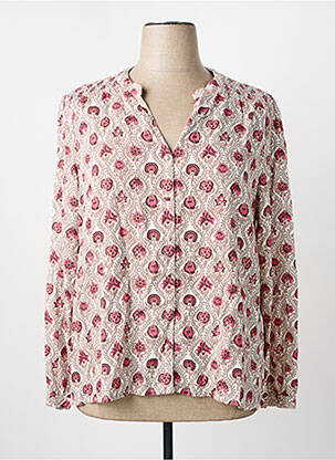 Chemisier imprimé fantaisie manches longues blanc C'EST BEAU LA VIE femme