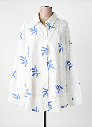 Chemisier imprimé fantaisie manches longues blanc NOUGAT femme