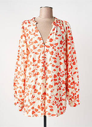 Chemisier imprimé fantaisie manches longues orange NOUGAT femme