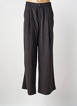 Pantalon droit fermeture zippée sous rabat boutonné noir NINA CARTER femme