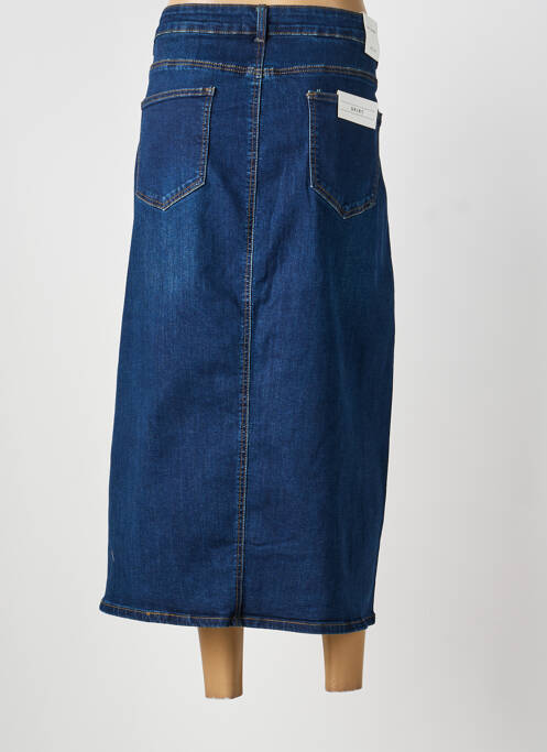 Jupe longue coupe droite bleu NINA CARTER femme