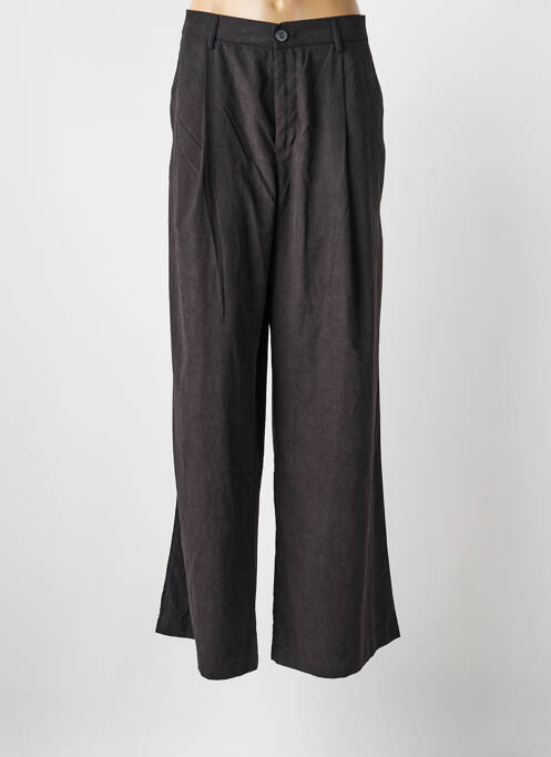 Pantalon droit fermeture zippée sous rabat boutonné noir NINA CARTER femme