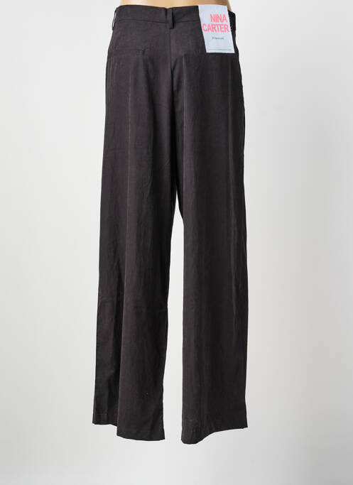 Pantalon droit fermeture zippée sous rabat boutonné noir NINA CARTER femme