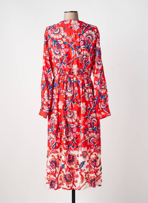 Robe longue manches longues manches longues rouge C'EST BEAU LA VIE femme