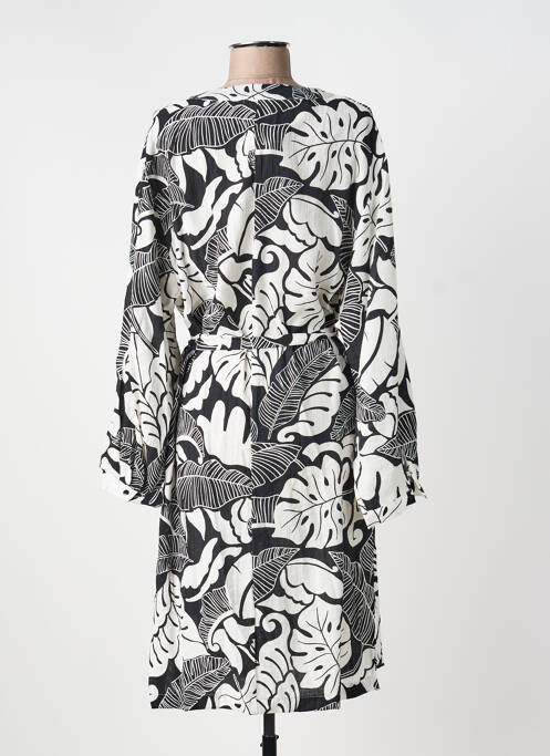 Robe mi-longue imprimé fantaisie manches longues noir NOUGAT femme