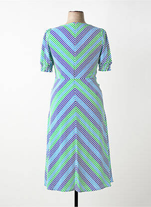 Robe longue imprimé fantaisie manches courtes bleu RALPH LAUREN femme