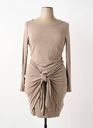 Robe mi-longue manches longues manches longues beige RALPH LAUREN femme