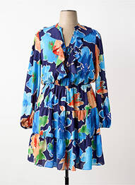 Robe courte coupe évasée manches longues bleu RALPH LAUREN femme