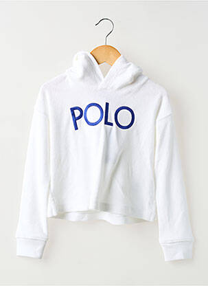 Sweat-shirt à capuche manches longues manches longues blanc RALPH LAUREN enfant