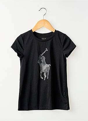 T-shirt stretch manches courtes noir RALPH LAUREN fille