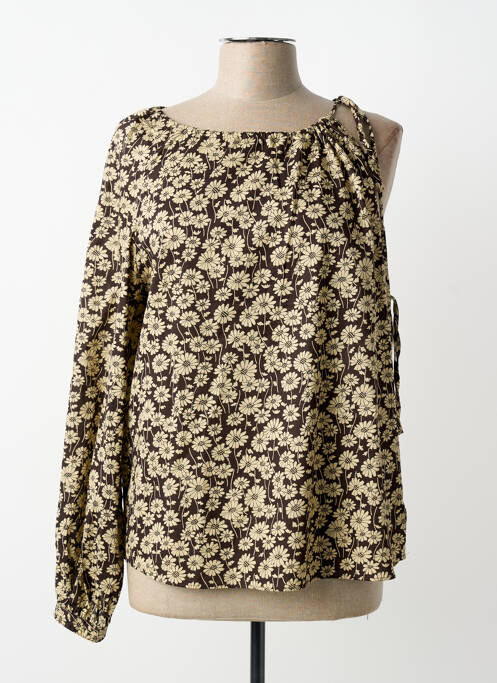 Top imprimé fantaisie manches longues marron RALPH LAUREN femme
