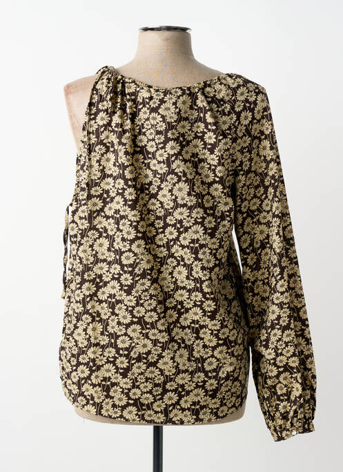 Top imprimé fantaisie manches longues marron RALPH LAUREN femme