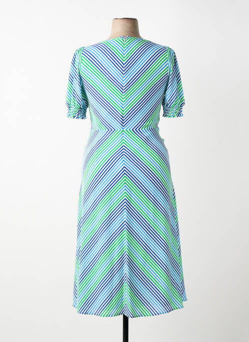 Robe longue imprimé fantaisie manches courtes bleu RALPH LAUREN femme