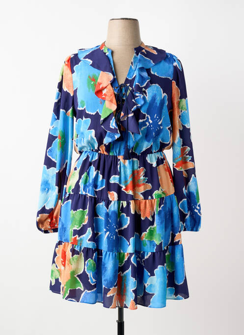 Robe courte coupe évasée manches longues bleu RALPH LAUREN femme