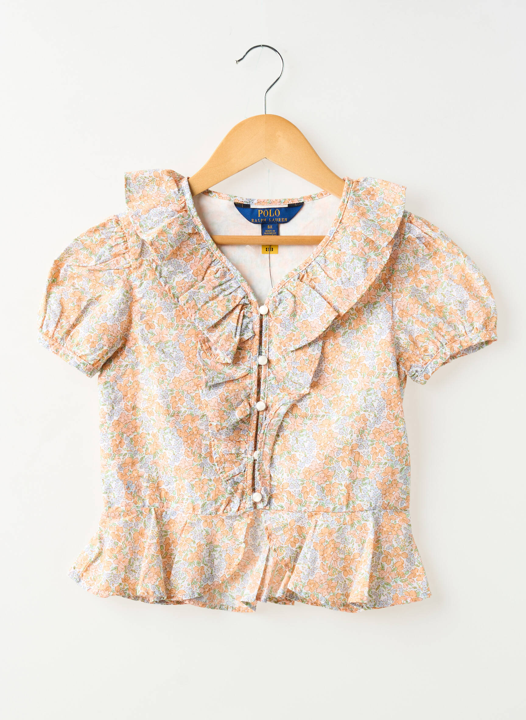 Chemisier manches courtes manches courtes rose RALPH LAUREN fille