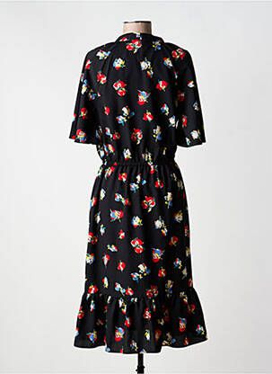 Robe mi-longue imprimé fantaisie manches courtes noir RALPH LAUREN femme