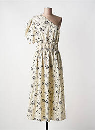 Robe longue imprimé fantaisie manches courtes beige RALPH LAUREN femme