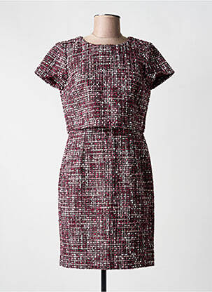 Robe mi-longue imprimé fantaisie manches courtes violet BROOKS BROTHERS femme