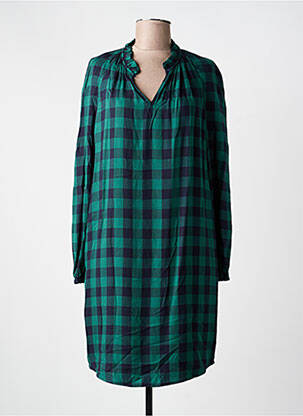 Robe mi-longue coupe fluide manches longues vert COMPTOIR DES COTONNIERS femme