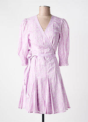 Robe mi-longue manches 3/4 manches 3/4 violet RALPH LAUREN femme