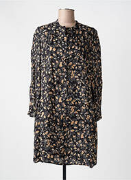 Robe mi-longue imprimé fantaisie manches longues noir LE COMPTOIR DES QUARTIERS femme