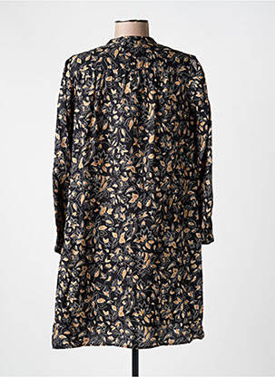 Robe mi-longue imprimé fantaisie manches longues noir LE COMPTOIR DES QUARTIERS femme
