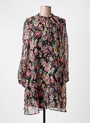 Robe mi-longue coupe fluide manches longues noir COMPTOIR DES COTONNIERS femme