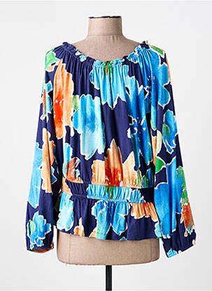 Blouse imprimé fantaisie manches longues bleu RALPH LAUREN femme