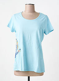 T-shirt coupe droite manches courtes bleu FRANCOISE SAGET femme
