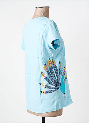 T-shirt coupe droite manches courtes bleu FRANCOISE SAGET femme