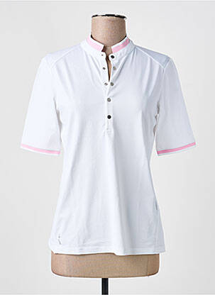 Polo fermeture boutonnée sur le devant manches longues blanc RALPH LAUREN femme