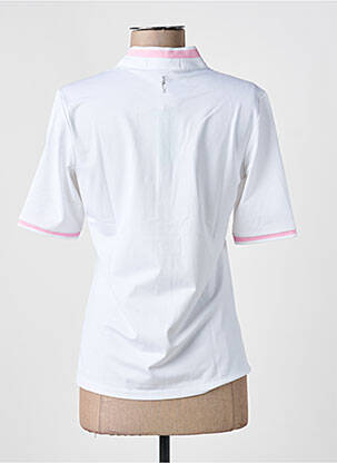Polo fermeture boutonnée sur le devant manches longues blanc RALPH LAUREN femme