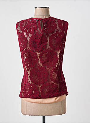 Top coupe cintrée sans manche rouge PAULE KA femme