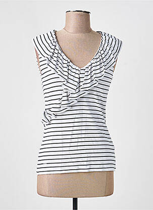 Top imprimé fantaisie sans manche noir RALPH LAUREN femme