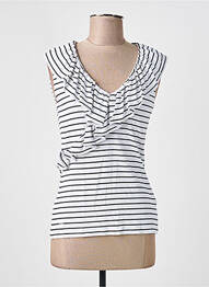Top imprimé fantaisie sans manche noir RALPH LAUREN femme