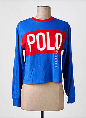 Top col rond manches longues bleu RALPH LAUREN femme