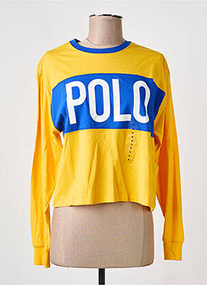 Top col rond manches longues jaune RALPH LAUREN femme