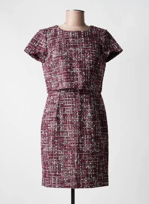 Robe mi-longue imprimé fantaisie manches courtes violet BROOKS BROTHERS femme