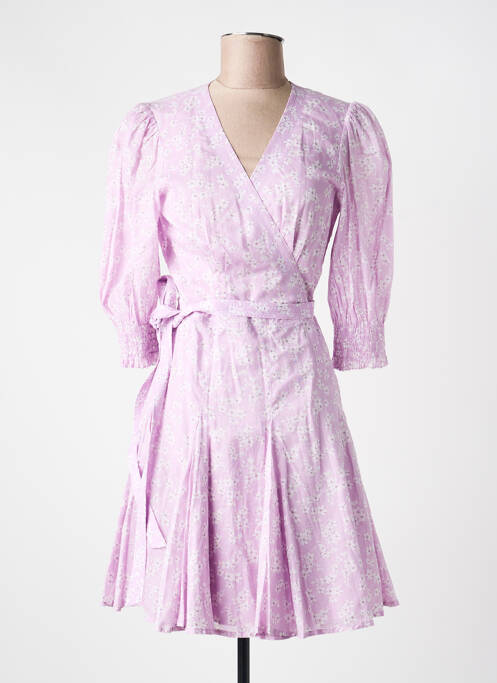 Robe mi-longue manches 3/4 manches 3/4 violet RALPH LAUREN femme