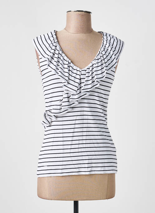 Top imprimé fantaisie sans manche noir RALPH LAUREN femme