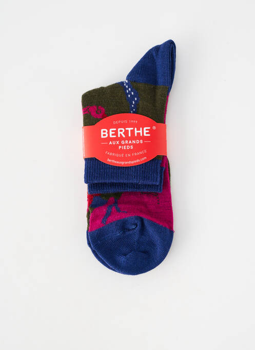 Chaussettes imprimé fantaisie bleu BERTHE AUX GRANDS PIEDS femme