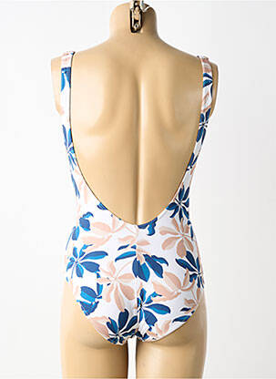 Maillot de bain 1 pièce effet matière satinée haut soutien-gorge avec mousse de rembourrage amovible blanc LIVIA femme