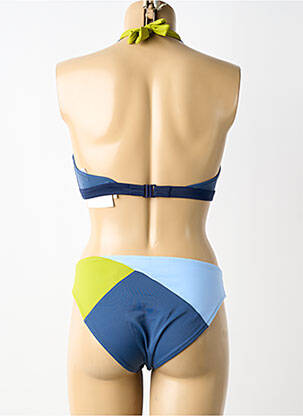 Maillot de bain 2 pièces stretch haut soutien-gorge avec mousse de rembourrage amovible bleu LIDEA femme