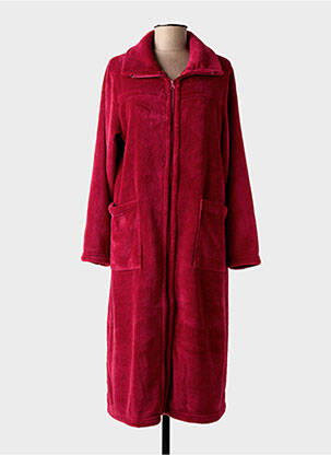 Robe de chambre col col montant rouge CANAT femme
