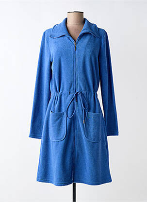 Robe de chambre col col montant bleu RINGELLA femme