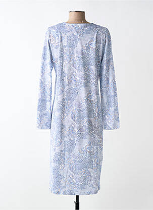 Chemise de nuit col v bleu MOONKA femme
